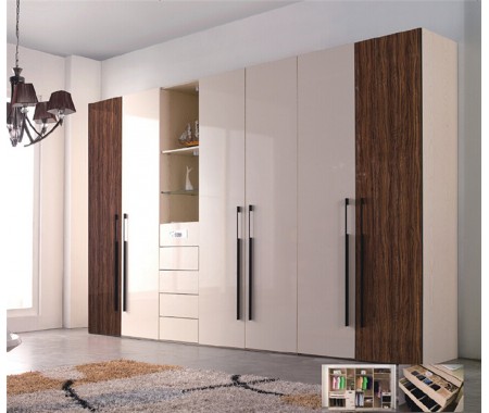 Jisheng high gloss white armoire wardrobe for bedroom decoration